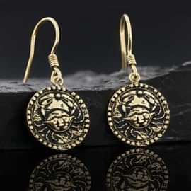 Yengeç Burcu Küpe Gümüş 925 Ayar