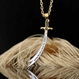 Özel Tasarım 925 Ayar Gümüş Zülfikar Kılıcı Kolyesi