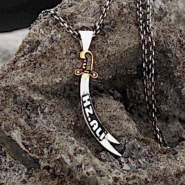 925 Ayar Gümüş Zülfikar Hz. Ali Kılıcı Kolyesi